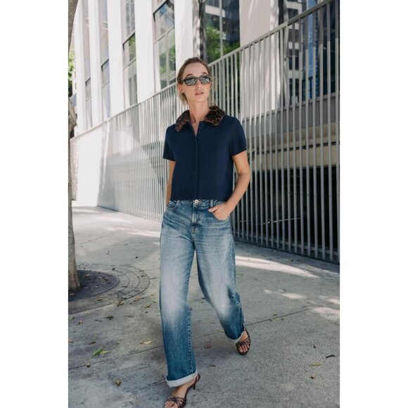 ZARA ANIMAL PRINT COLLAR CARDIGAN - Picture 2 of 9